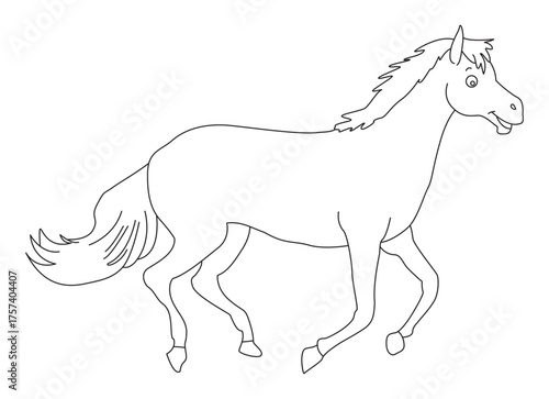 Fun horse to color the outlines