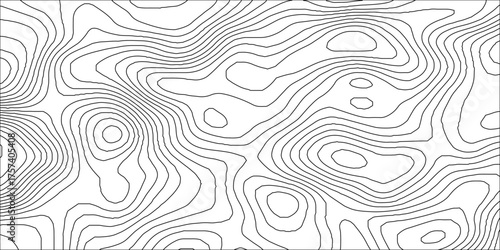 Abstract white contour wave lines topographic background, lines map seamless pattern, modern wallpaper texture and realistic design used for banner and posters, mountain relief geographic pattern.