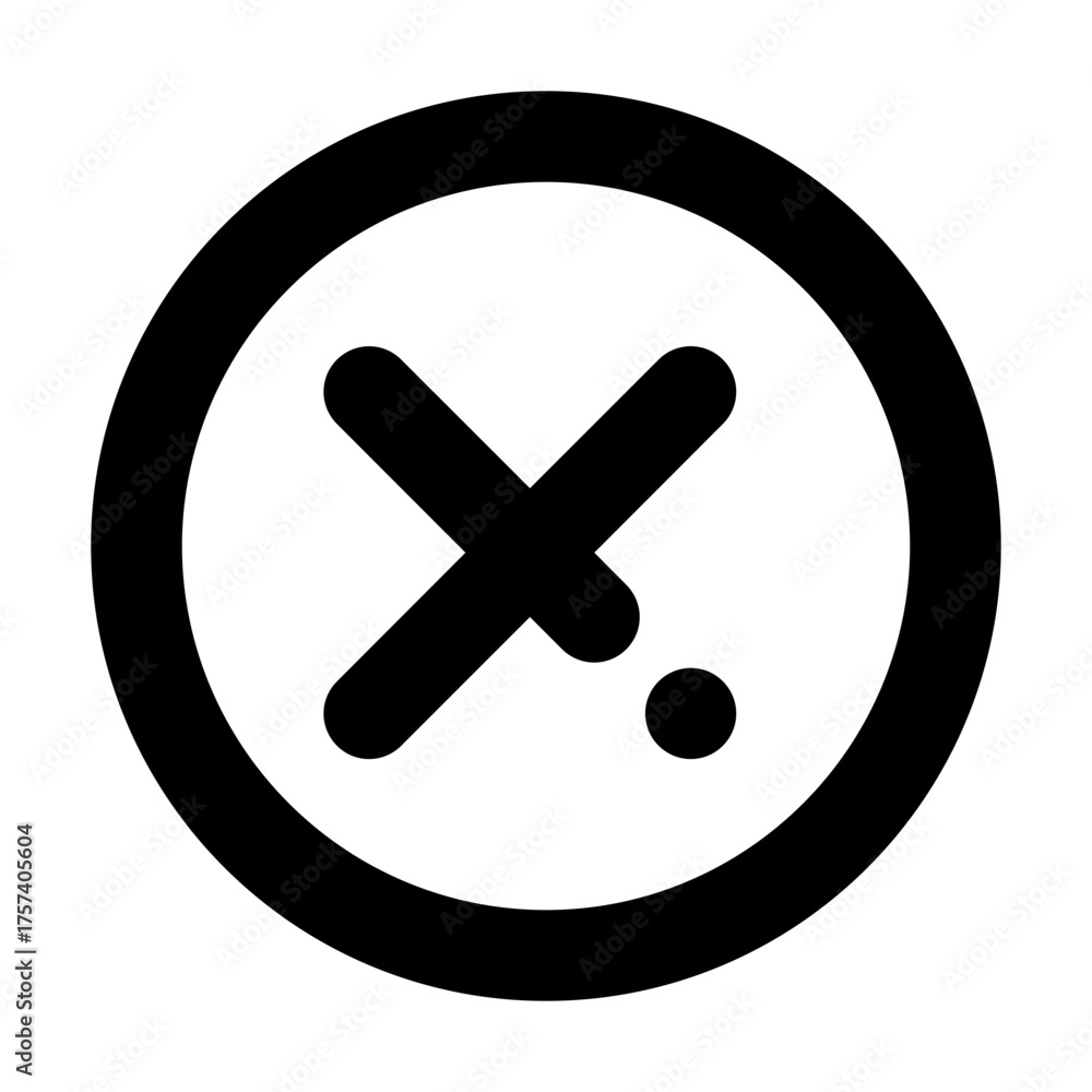 Obraz premium Cross Circle Outline Icon