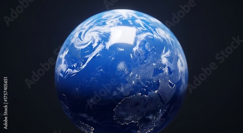 Wallpaper Mural Digital rendering of planet earth with realistic water and atmospheric details Torontodigital.ca