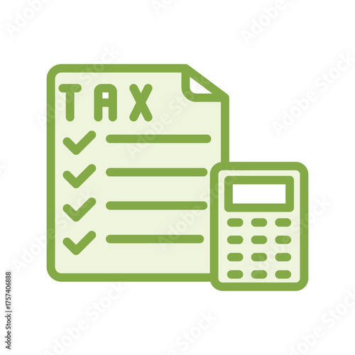 Tax Calculation duotone line icon , vector, pixel perfect, illustrator file 
