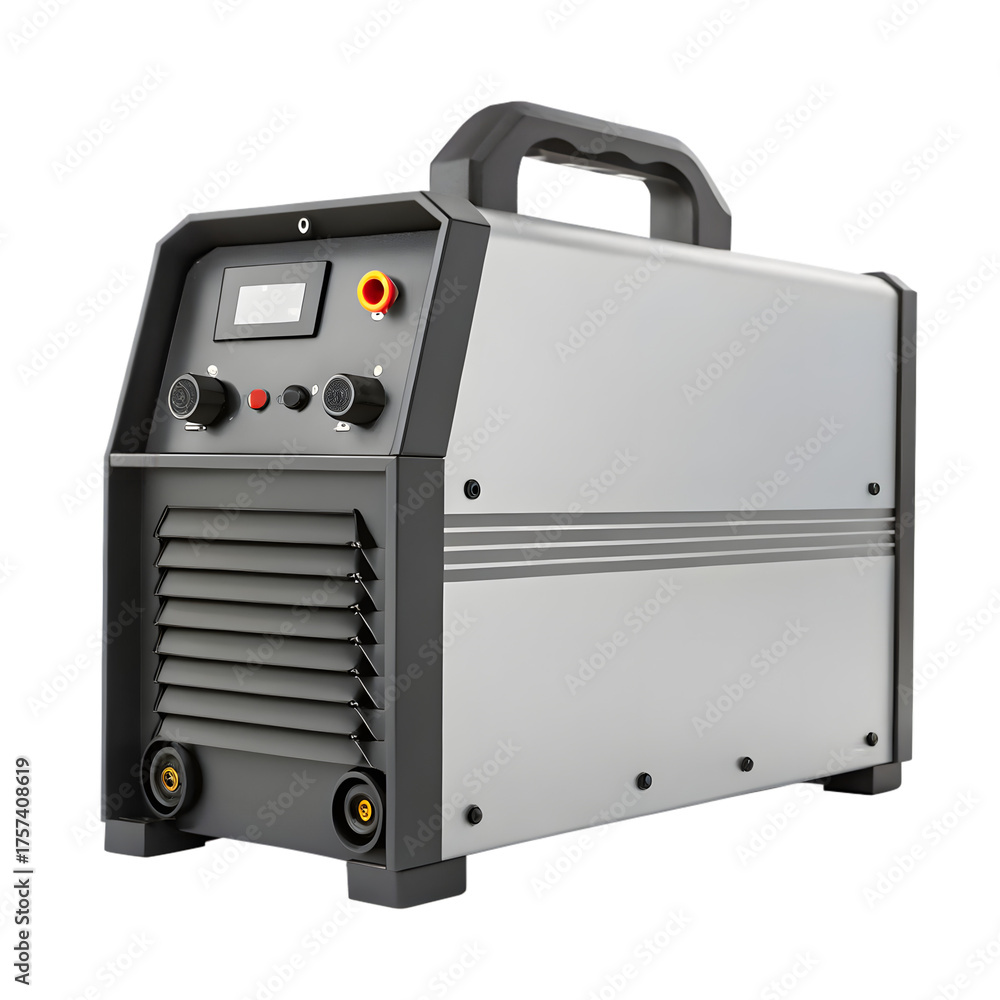 Fototapeta premium Portable welding machine isolated on transparent background for industrial use