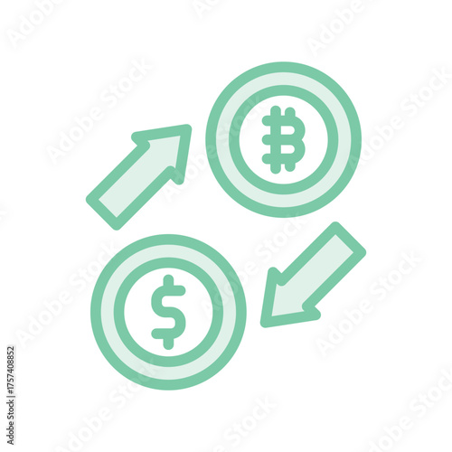 Currency Converter duotone line icon , vector, pixel perfect, illustrator file 
 