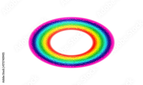 Vibrant Rainbow Ring Abstract Design with Concentric Circles and Psychedelic Colors