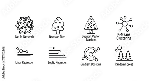 Collection of hand drawn doodle icons representing technology and nature concepts vector