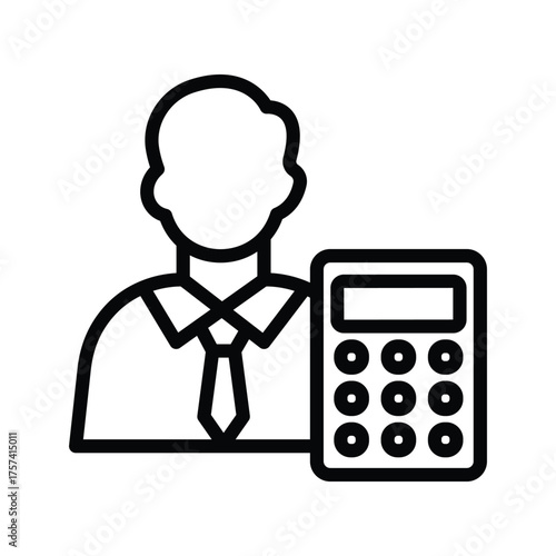Accountant line icon , vector, pixel perfect, illustrator file 
