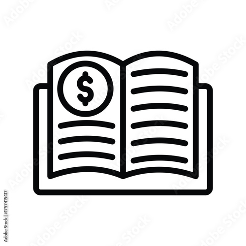 Accounting Book line icon , vector, pixel perfect, illustrator file 
