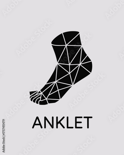 Geometric foot design for modern medical brand, elegant ankle emblem for physiotherapy clinic, abstract foot logo for podiatry practice, simple orthopedic clinic icon, stylish footcare symbol
