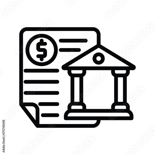 Bank Reconciliation line icon , vector, pixel perfect, illustrator file 
