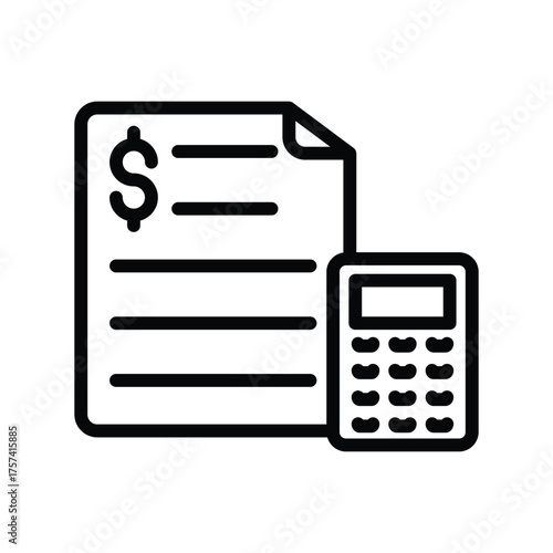 Bookkeeping line icon , vector, pixel perfect, illustrator file 
