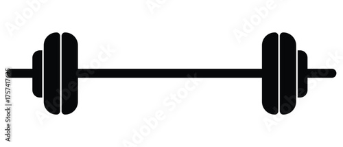 Gym dumbbells, Barbell with discs icon. Dumbbell weight training equipment flat icon vector silhouette.  fitness, weightlifting, bodybuilding dumbbells icon vector illustration.