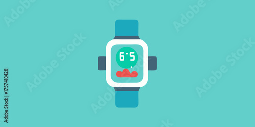 Flat Design Fitness Tracker Smartwatch Dashboard