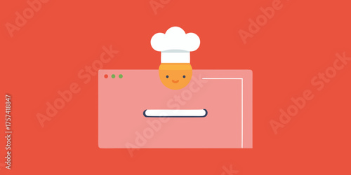 Cooking Assistant Smart Screen Illustration