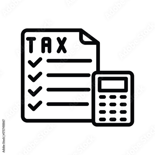 Tax Calculation line icon , vector, pixel perfect, illustrator file 

