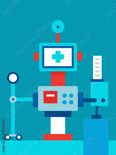 flat design remote work multi screen setup concept