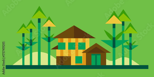 flat design remote team collaboration background concept
