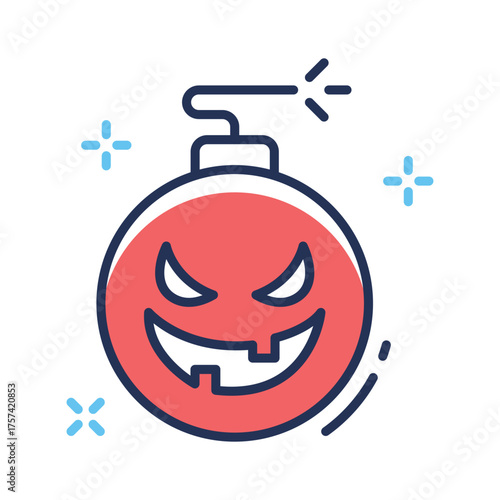 Halloween pumpkin shaped bomb for scary and spooky artwork.