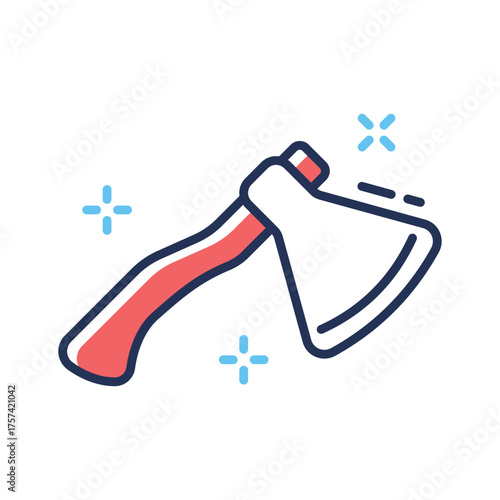 Spooky bloody axe weapon, perfect for Halloween horror designs.