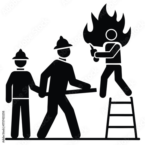 Arsonists with Molotov cocktail crime and social issue concept illustration