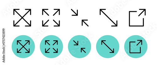 Move icon. Drag and drop. Set of vector black arrows isolated on white background.