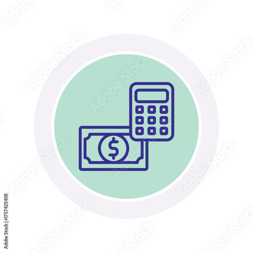Income Calculator color circle icon , vector, pixel perfect, illustrator file 
