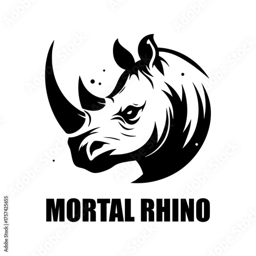 Rhino Head Logo, Rhino Head Silhouette, Logo Design