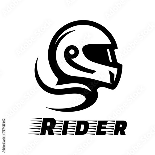 Logo For Riders, Bikers, Racers, Logo Design, Helmet Logo, Helmet Silhouette