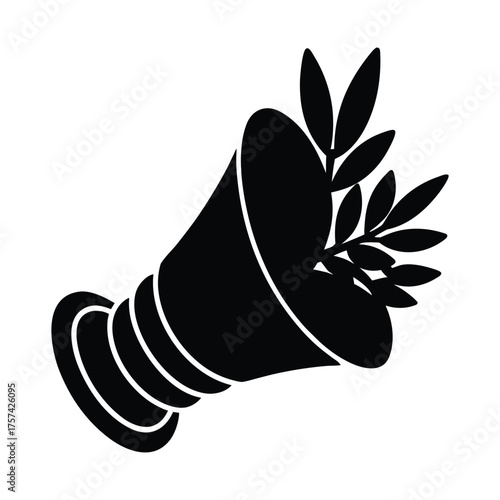 Cornucopia horn of plenty vector silhouette illustration