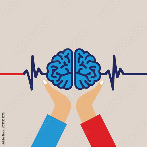 Modern flat solid color vector for World Stroke Day promoting awareness, early detection, prevention & rehab — ideal for health education campaigns