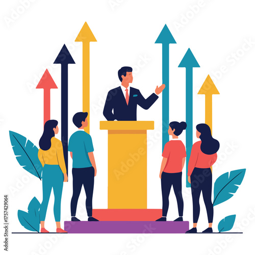 Flat geometric vector for National Mentoring Day featuring mentor support, digital guidance, paper planes, puzzle link, superhero theme & knowledge sharing