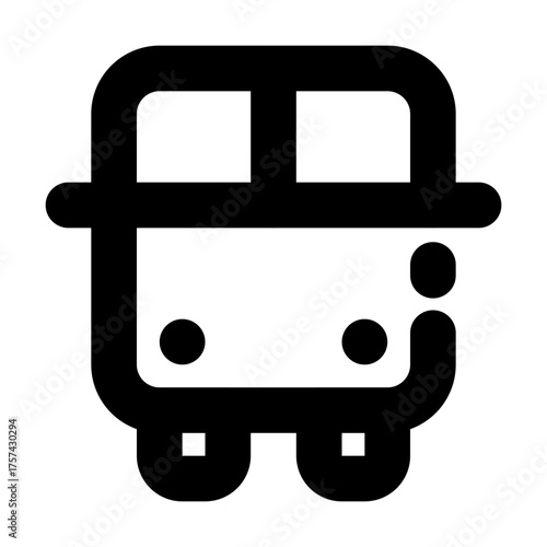 School Bus Icon Broken Line