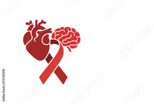 Modern flat solid color vector for World Stroke Day promoting awareness, early detection, prevention & rehab — ideal for health education campaigns
