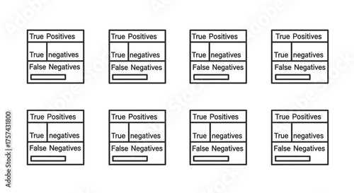 Confusion matrix diagram isolated on white background for machine learning