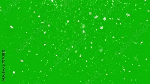 Wallpaper Mural Gentle Snowfall with snow falling on green screen background distortion, overlay, glitch, static noise, scan lines black background, 4k animated video loop Torontodigital.ca