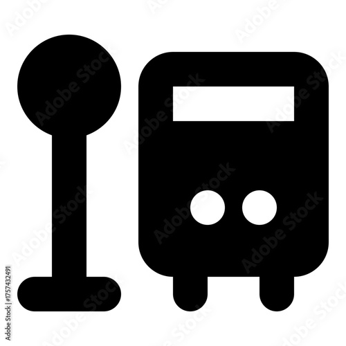 Halte Filled Icon Vector
