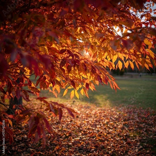 Feuillage d'automne en contre-jour
