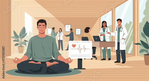 Mindful medical environment, promoting wellness through relaxation and healthcare