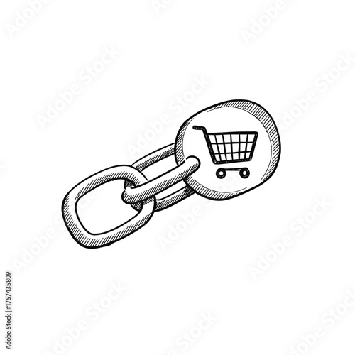 Hand Drawn Affiliate Link Icon, Partnership Symbol