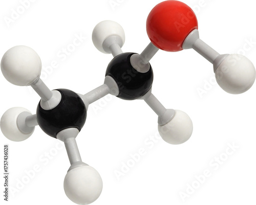 Model of ethanol molecule isolated on white background