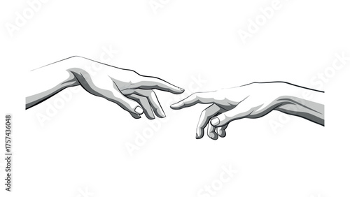 Vector illustration of hands holding in a loving gesture or business handshake symbol