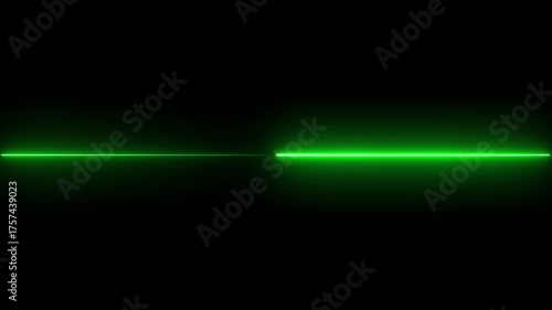 Wallpaper Mural Bright green neon line glowing on black background Torontodigital.ca