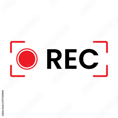 Free Download Recording icon, recording icon with red and black color isolated on white background - GFXLoad