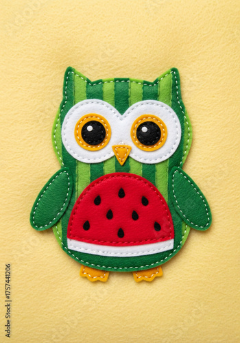 Playful Owl Applique: Colorful felt design for handicrafts and personalization