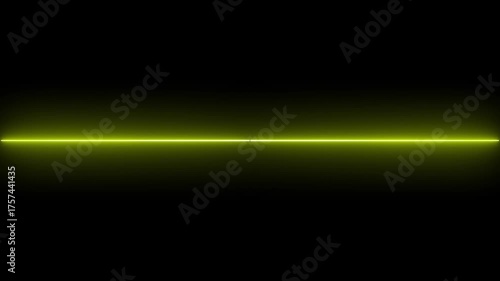 Bright yellow neon line glowing against a black background