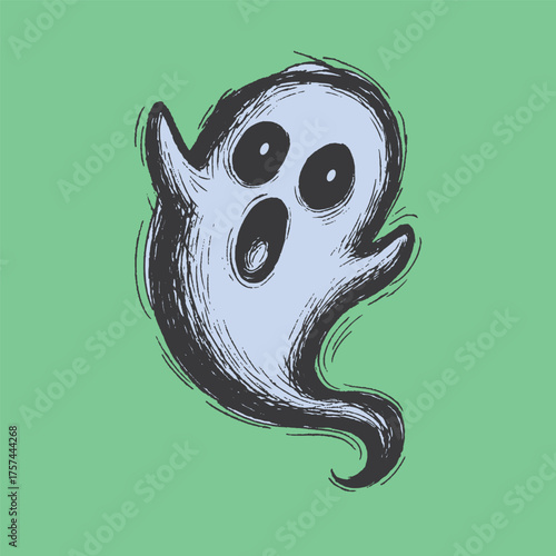 Spooky Ghost Cartoon Hand drawn