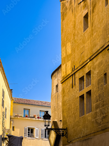 Street view of old village Arles in France