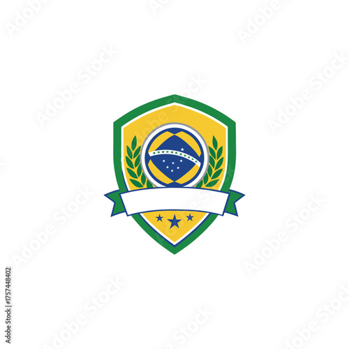 Brazilian football logo design vector 