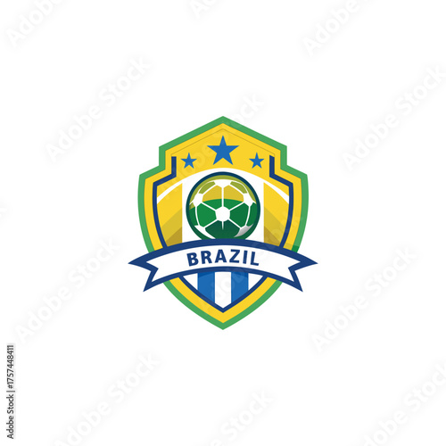 Brazilian football logo design vector 