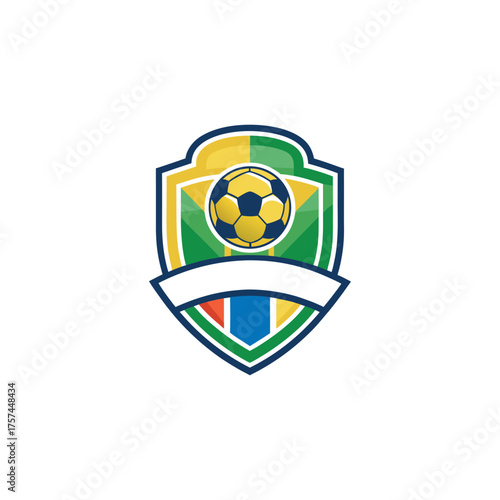 Brazilian football logo design vector 
