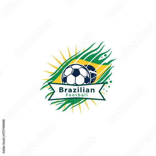 Brazilian football logo design vector 